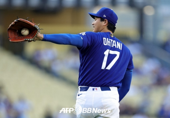 洛杉矶道奇队的大谷翔平。 =法新社BBNews=新闻1。