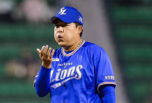 2018シーズン、シム·チャンミンの姿。 /写真=三星ライオンズ