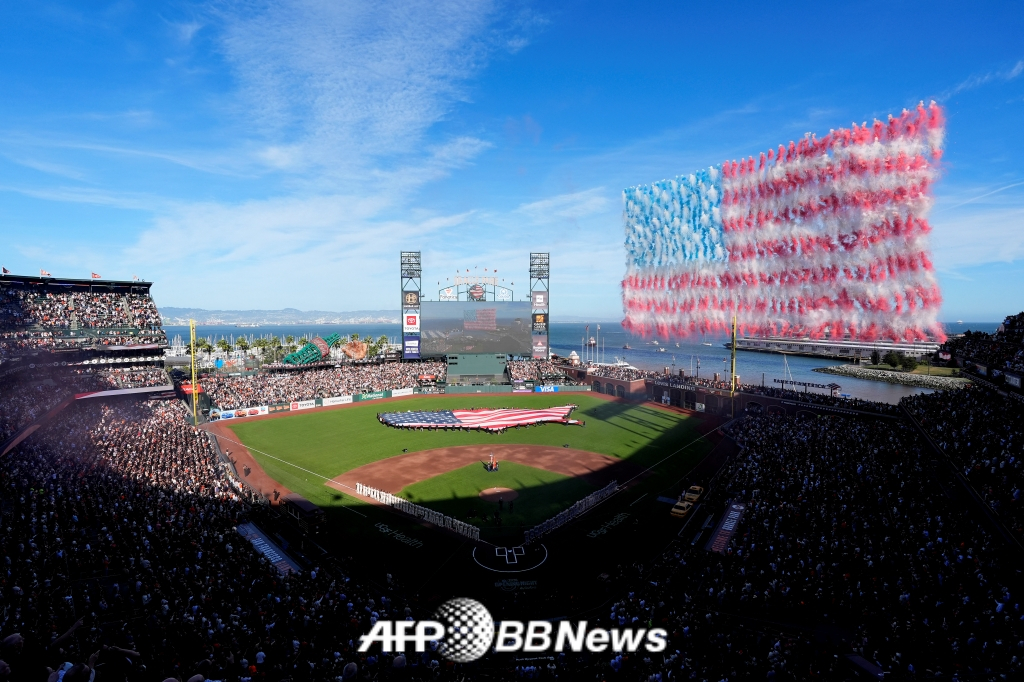 Oracle Park in San Francisco, California, USA, where the San Francisco Giants and the New York Yankees opened on the 26th (Korea time). /AFPBBNews=News1