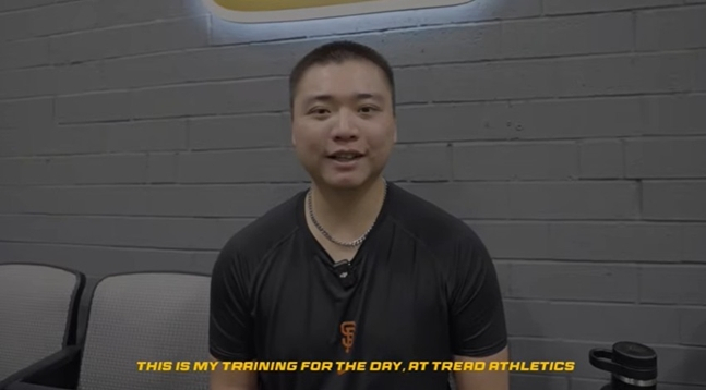 Deng Kai-wei, who is doing his personal training separately in January. /Photo =Tread Athletics Official Channel
