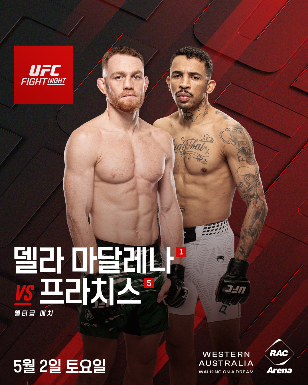 デラ·マダレーナとプラチスのマッチポスター。 /写真=UFC提供
