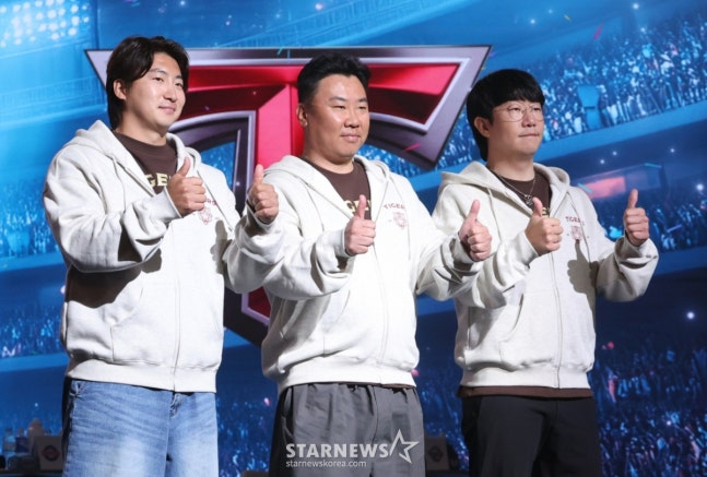 KIA Na Sung-bum (from left), Lee Bum-ho, and Yang Hyun-jong attended the media day on the 26th. /Photo = Senior Reporter Kim Jin-kyung