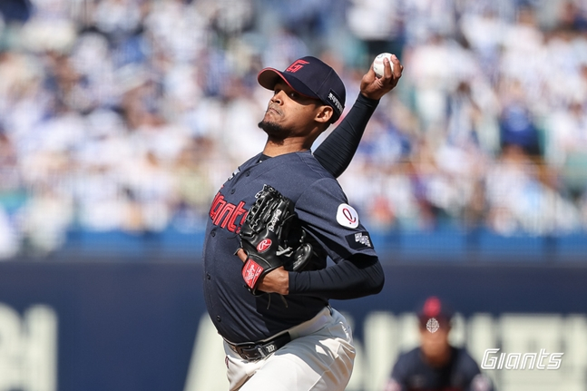 5局无失分的罗德里格斯。 =照片:乐天巨人队。