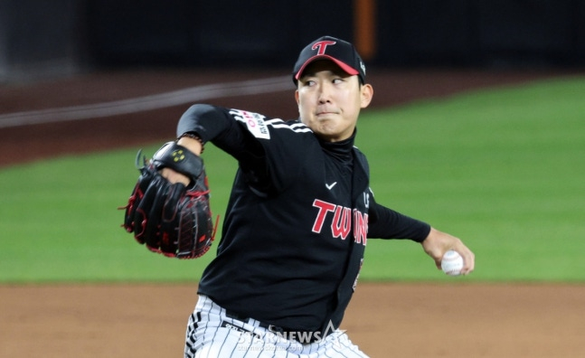 LG队的孙周永。 =照片=高级记者姜英祖。