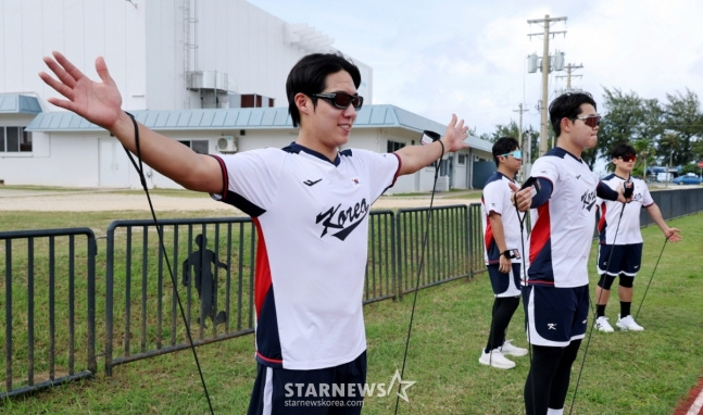 今年1月在塞班营地锻炼身体的元泰仁。 =照片=高级记者姜英祖。 