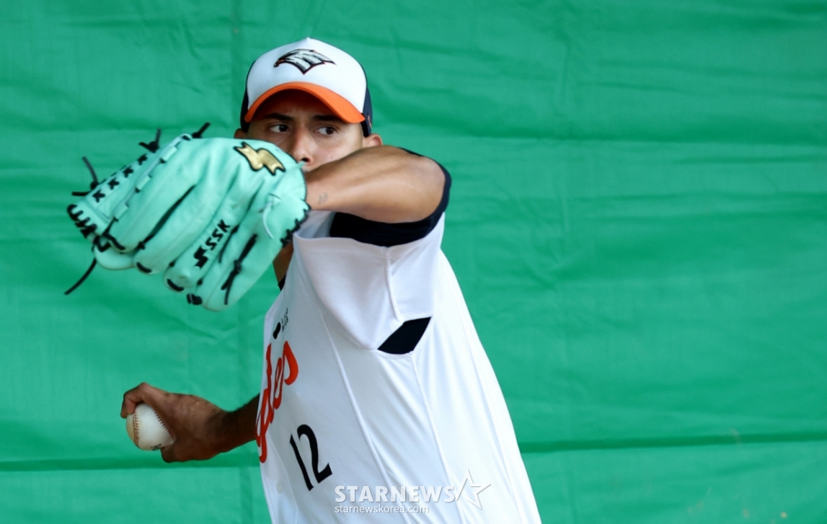 ハンファ·イーグルスの外国人投手ウィルケル·ヘルナンデス。 /写真=キム·ジンギョン待機者