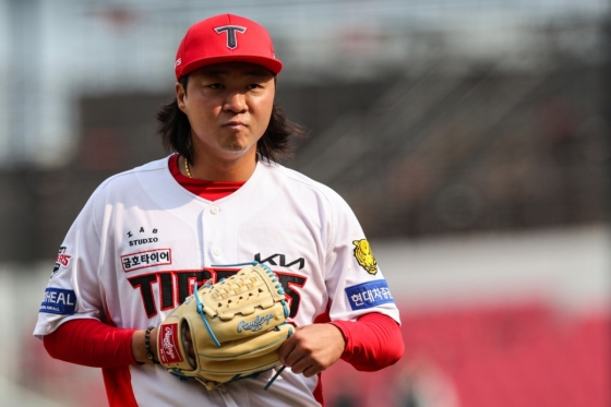 KIAタイガースのブルペン投手、金ボムス。 /写真=KIAタイガース提供
