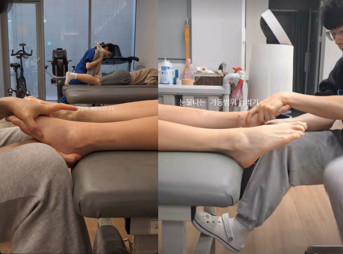 照片=严智苑的照片墙。