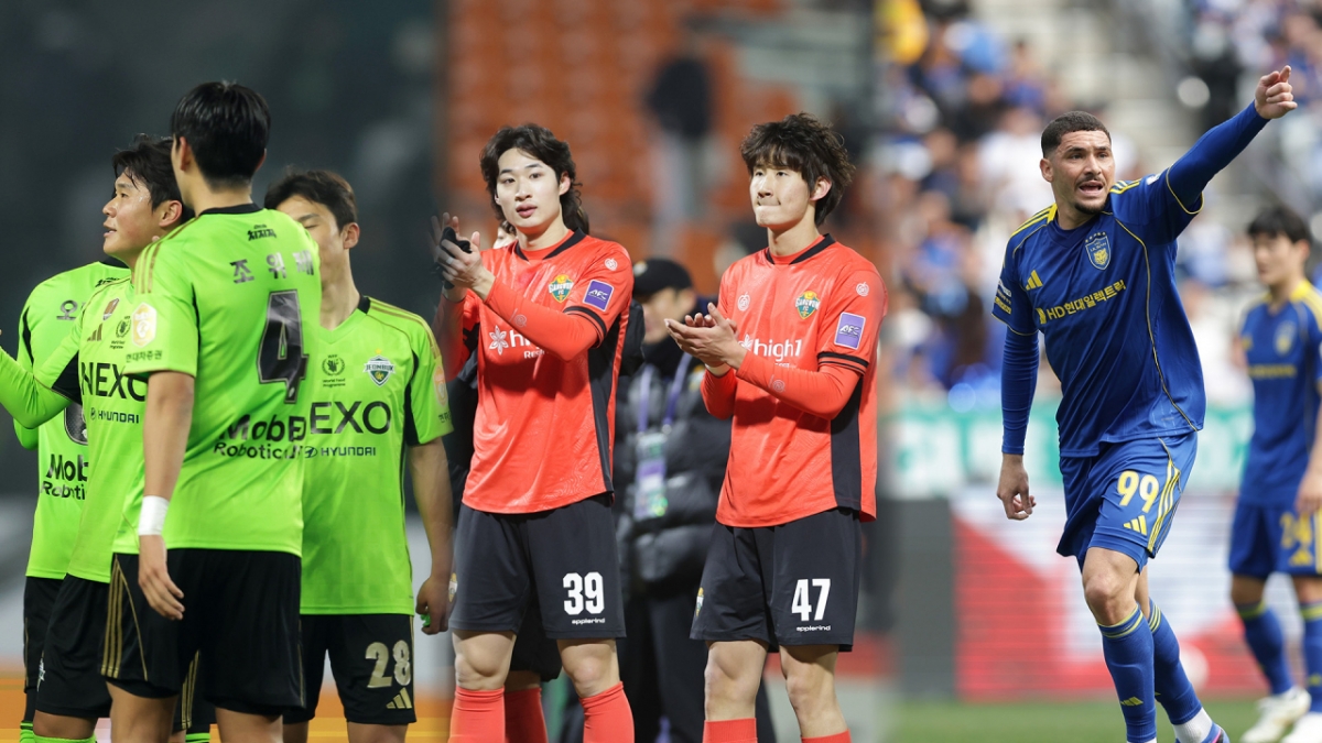 From left, Choi Woo-jin, Jo Wi-je, etc. (Jeonbuk), Lee Ji-ho, Shin Min-ha (Gangwon), and Yago (Ulsan). /Photo = Courtesy of the Korea Professional Football League