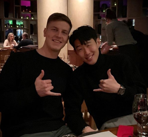 Kevin Beamer (left) and Son Heung-min. /Photo = Kevin Beamer Personal Social Network Service (SNS)