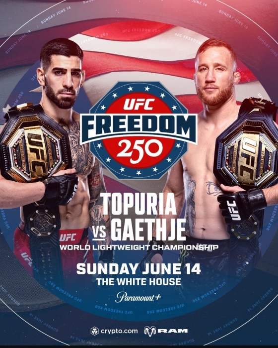 伊利亚对贾斯汀盖奇。 =照片:UFC官方社交网络服务(SNS)