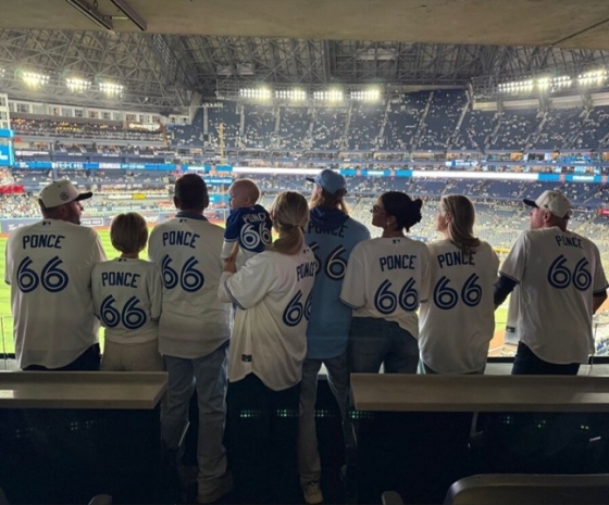 Ponset's family at the ballpark to watch the game./Photo = Madame Cordy Ponset Emma Ponset SNS