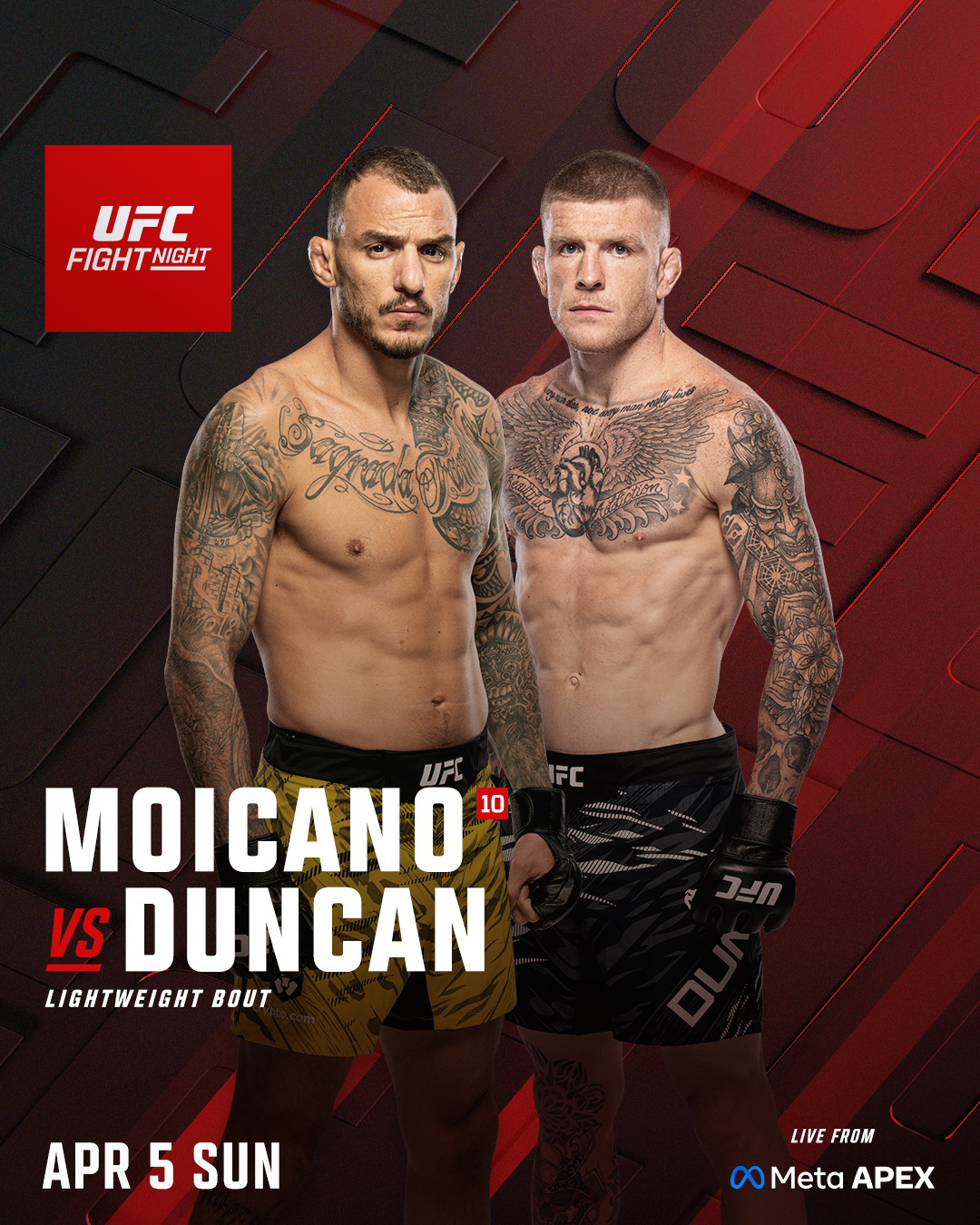 Poster trận đấu Moikano Duncan. /Ảnh = Cung cấp chính thức UFC