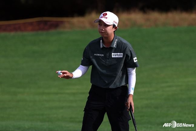  3日（韓国時間）、米ネバダ州ラスベガスのシャドークリークゴルフコース（パー72）で行われたLPGAツアー·アラムコ選手権第1ラウンドに出場した金ヒョジュ。/AFPBBNews=ニュース1