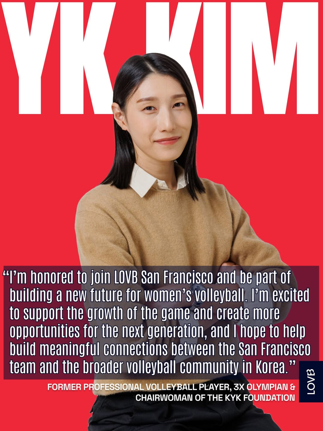 美国女子职业排球联赛(LOVB)新生队LOVB旧金山队共同球队老板KYY财团理事长金燕景。 =照片=LOVB旧金山SNS截图。