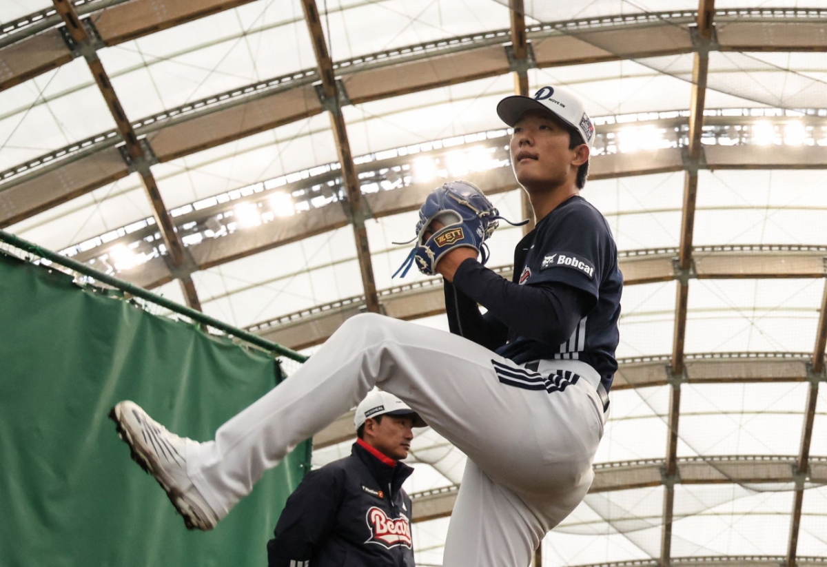 Cầu thủ ném bóng Choi Min Seok của Doosan Bears. /Ảnh = Doosan Bears cung cấp