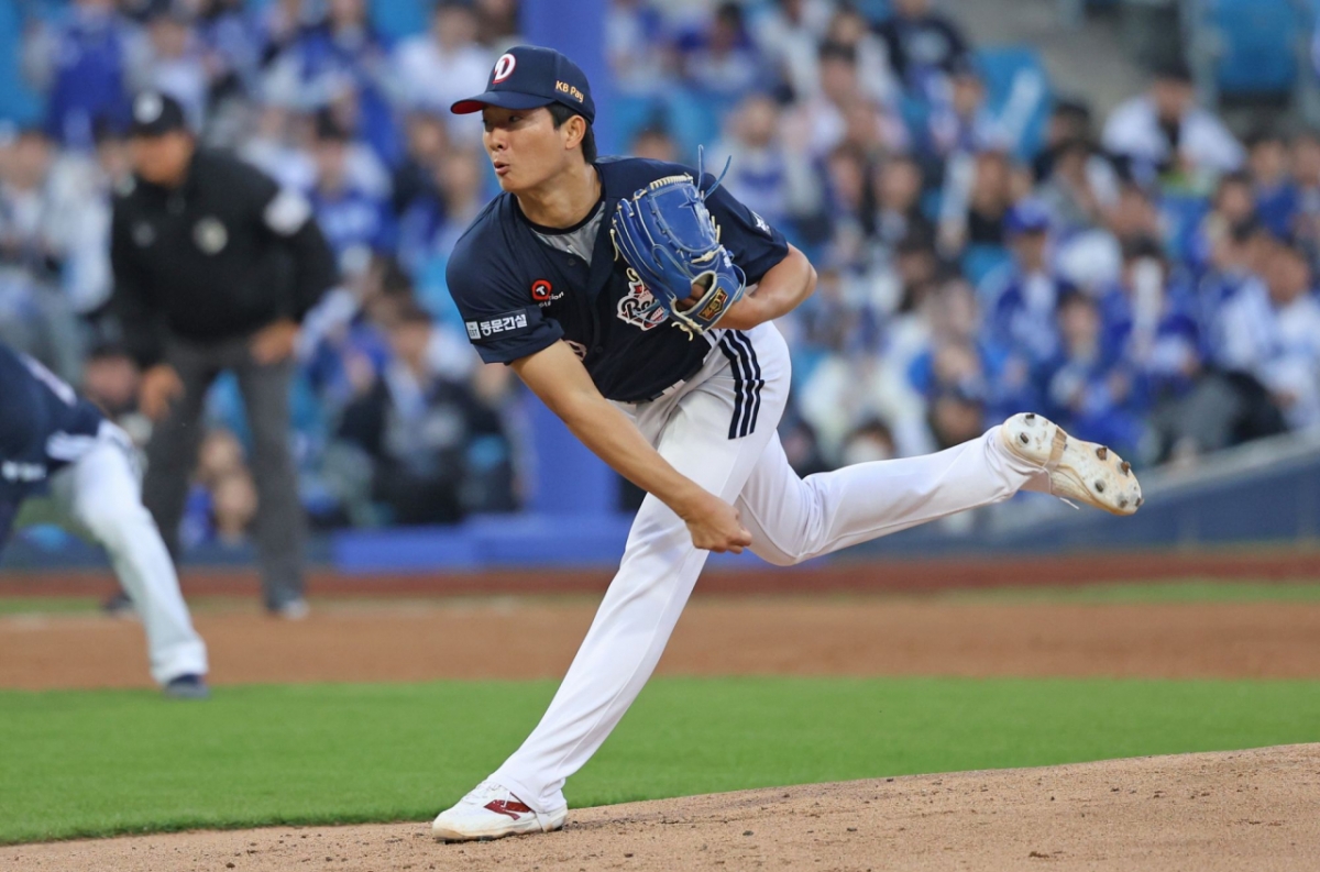 Cầu thủ ném bóng Choi Min Seok của Doosan Bears. /Ảnh = Doosan Bears cung cấp