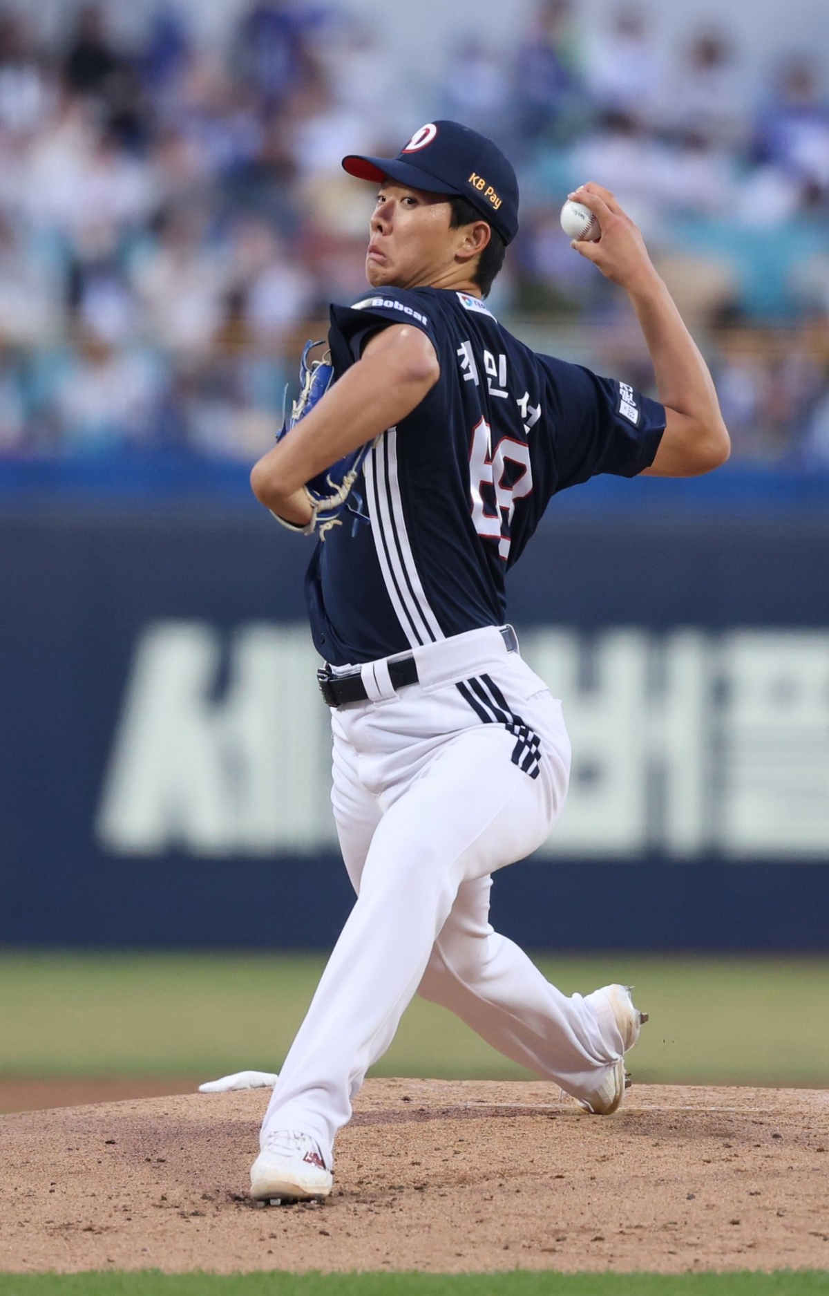Cầu thủ ném bóng Choi Min Seok của Doosan Bears. /Ảnh = Doosan Bears cung cấp