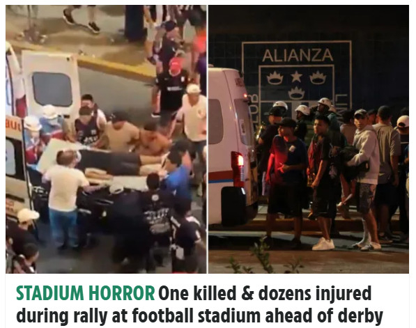 英国「ザ·サン」は4日(現地時間)、「ホームチームのアリアンサ·リマとライバルのウニベルシタリオのダービー試合を控え、アレハンドロ·ビジャヌエバ競技場に数百人のファンが集まり、いわゆる『旗振り行事』を行っていたところ、惨事が起きた」と報道した。 /写真=さらに線引き