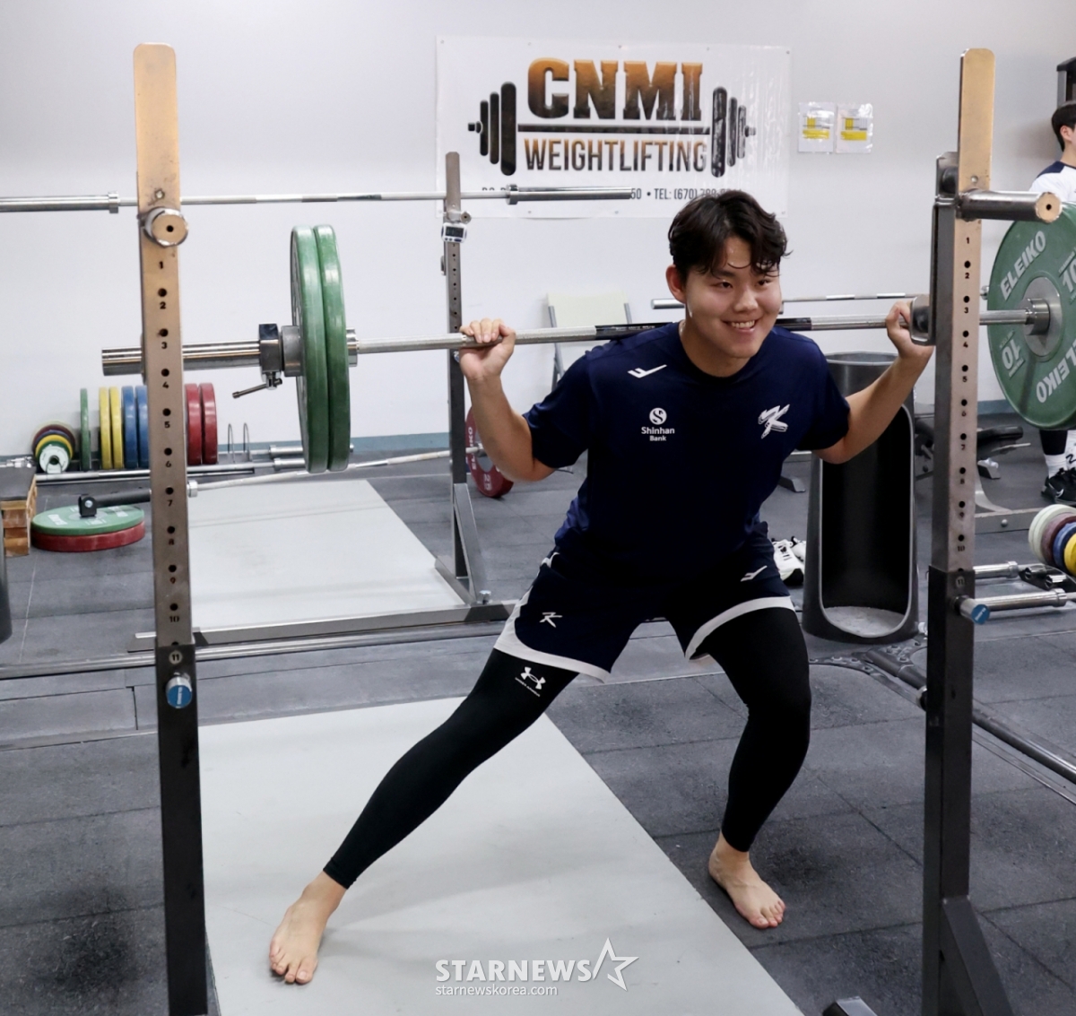 Baseball team Soh Hyung-joon is doing weight training on the first day of off-season training at the Oleye Sports Complex in Saipan on the 10th.  2026.01.10 /Picture = Senior Reporter Kang Young-jo 