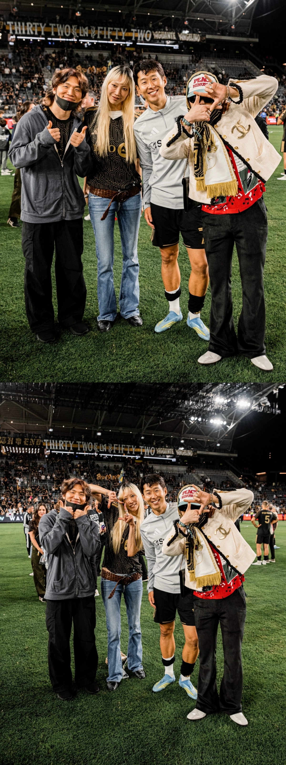 左からデソン、スジュ、ソン·フンミン、G-DRAGON