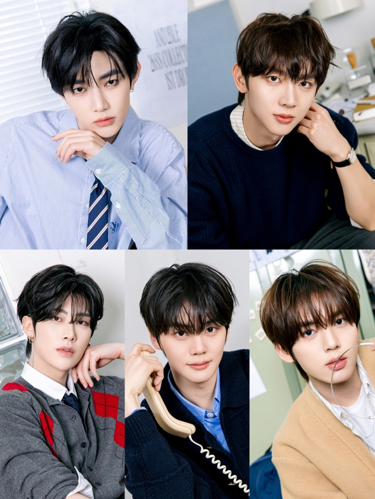 AndDouble Jang Hao, Yoo Seung-eon, Han Yu-jin, Kim Kyu-bin, and Ricky (clockwise from top left) / Photo courtesy = YH Entertainment 