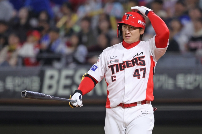 在7日的比赛中，罗成范感到非常遗憾。 =照片:起亚老虎队