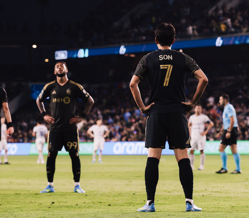 Dennis Buanga (left) and Son Heung-min. /Photo = LAFC Official SNS Source