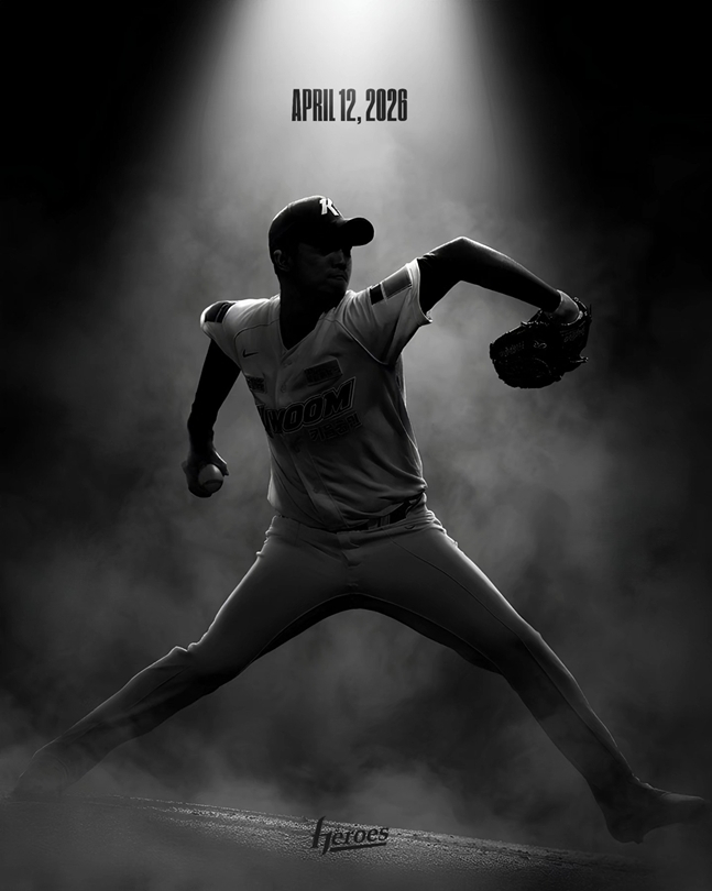 预告安佑镇回归首发的帖子。 =照片:kiwoom heroes。