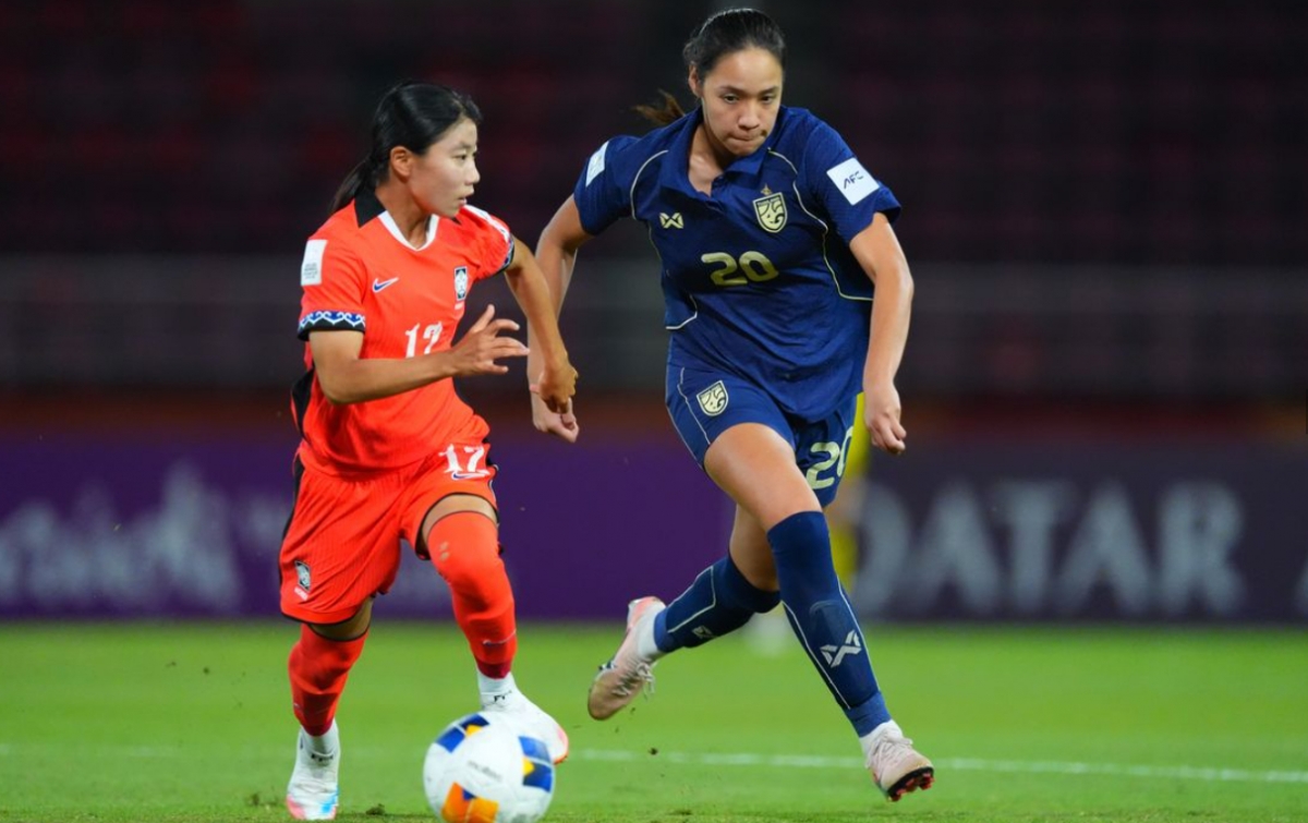 图为，12日（韩国时间）在泰国巴吞他尼的坦马山体育场举行的2026亚洲足球联盟（AFC）20岁以下（U-20）女子亚洲杯韩国队与泰国队的比赛。 =照片=亚足联提供。