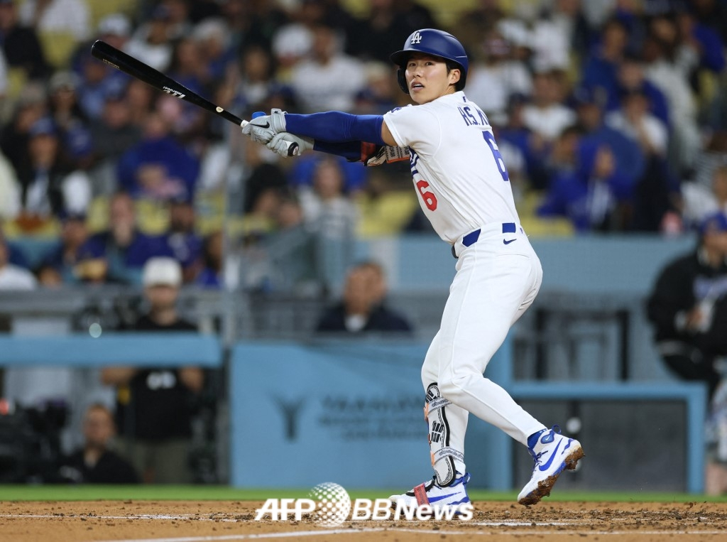 Kim Hye Sung của LA Dodgers. /AFPBBNews = Tin tức 1