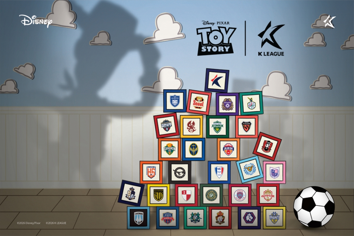 韩国职业足球联盟13日表示,将与韩国华特迪士尼公司携手,进行迪士尼、皮克斯的人气动画片《玩具总动员》的主题合作。 =图为，韩国职业足球联盟提供。
