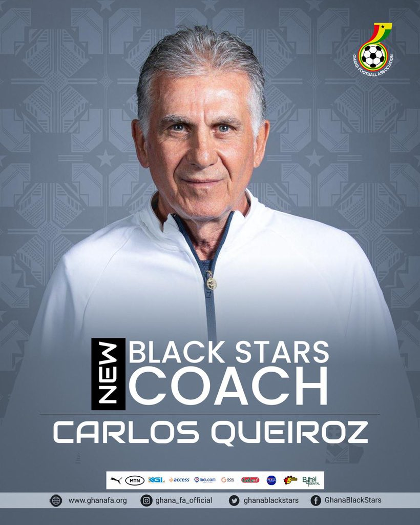 Carlos Queiroz, who was appointed as the new head coach of the Ghana national team ahead of the 2026 FIFA 2026 FIFA North and Central America World Cup. /Photo = Capture the Ghana Football Association SNS