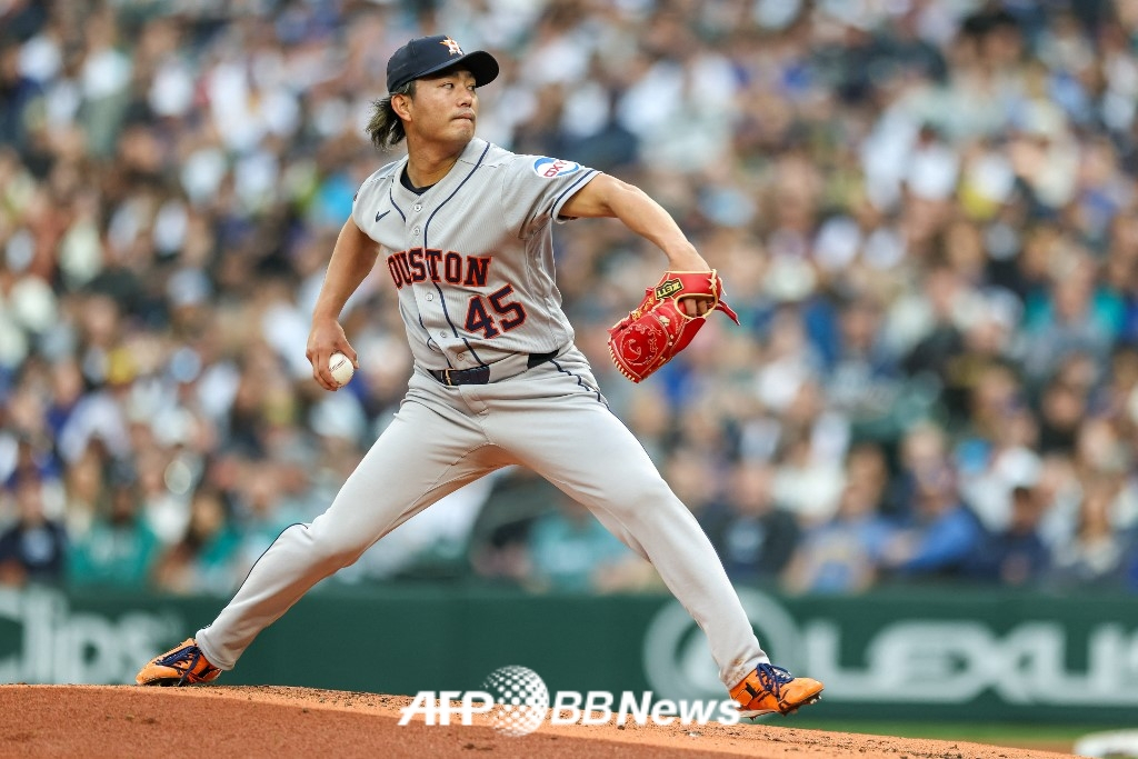 休斯顿太空人队的日本投手今井孝哉。 =法新社BBNews=新闻1。