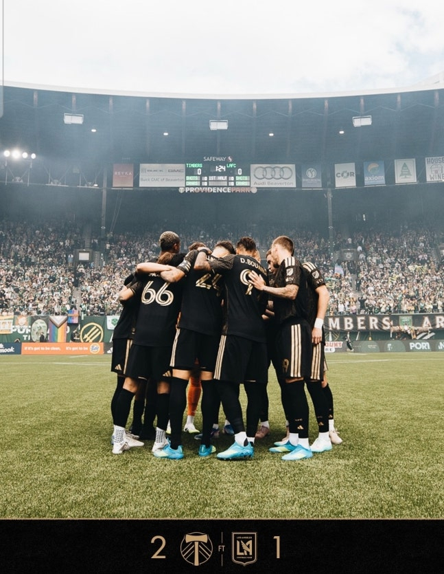 Kết quả trận đấu giữa LAFC và Portland ở vòng 7 giải Major League Soccer (MLS) Mỹ 2026 được tổ chức tại Công viên Providence, Portland, Mỹ vào ngày 12 (giờ Hàn Quốc).  /Ảnh = Dịch vụ mạng xã hội chính thức của LAFC (SNS)