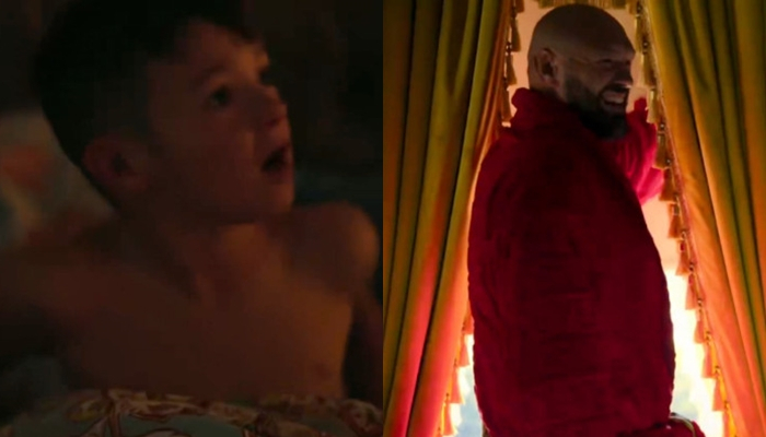 Son Idonis shouts at Tyson Fury (right). /Photo = The Sun Source