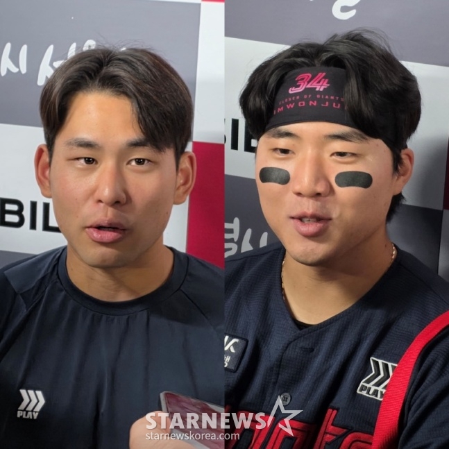 ロッテの金ジンウク（左）-ソン·ソンビン。 /写真=キム·ドンユン記者