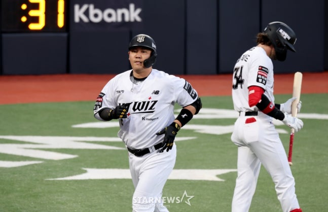 1回、シーズン6本目の本塁打を放ったチャン·ソンウ。  /写真=姜永祚（カン·ヨンジョ）先任記者