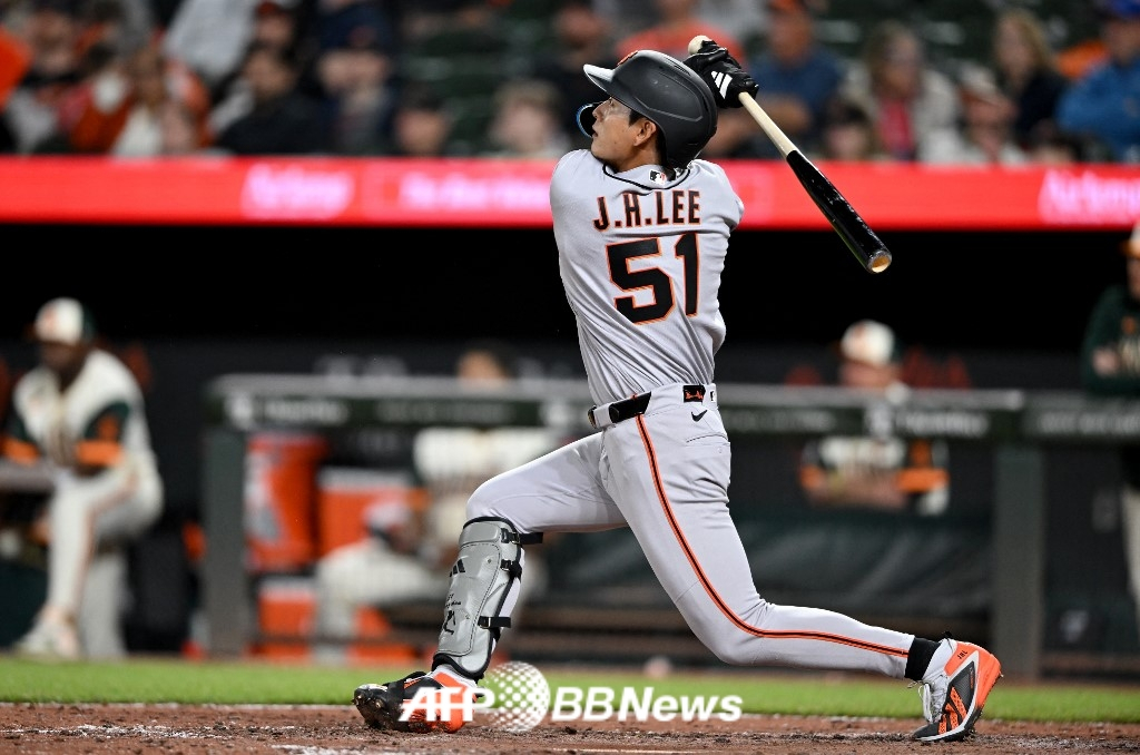 San Francisco Giants outfielder Lee Jung-hoo. /AFPBBNews=NEWS1