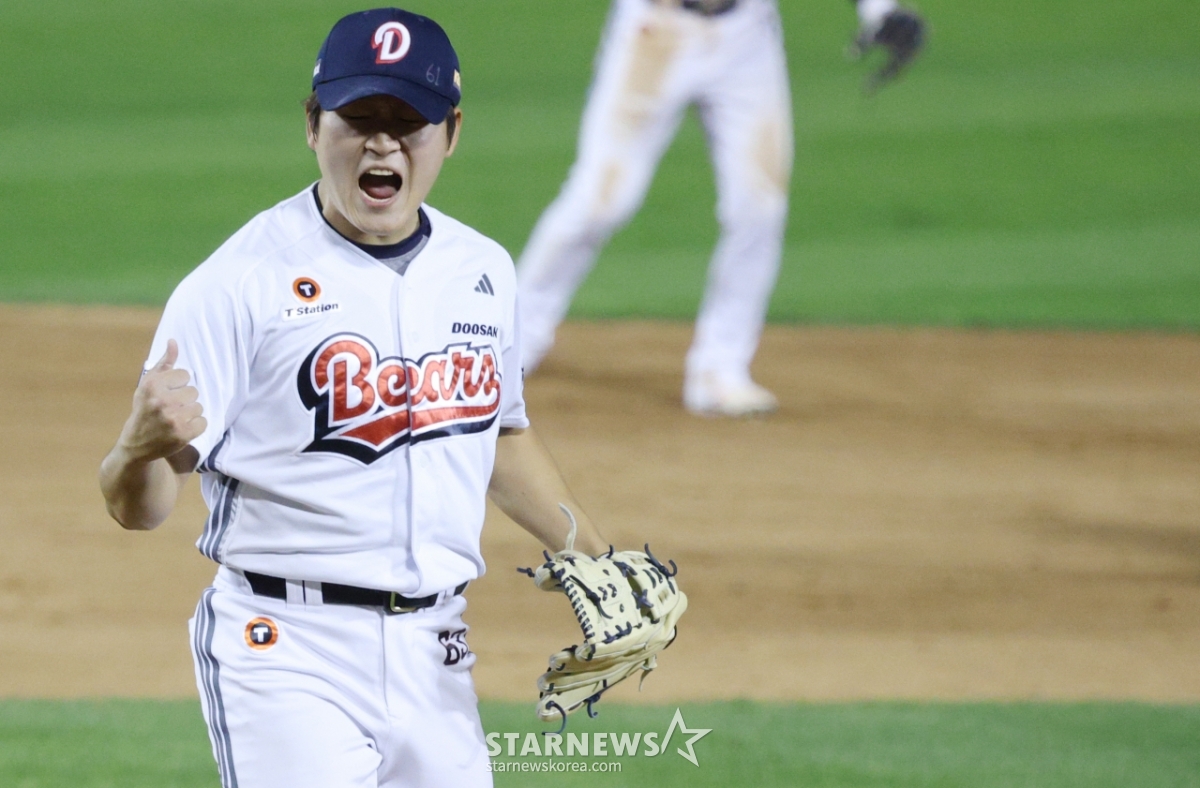 [포토] 김택연 '호령 잡고 호령'