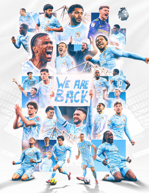 Coventry City's official poster commemorating their EPL promotion. /Photo=Coventry City official SNS archive