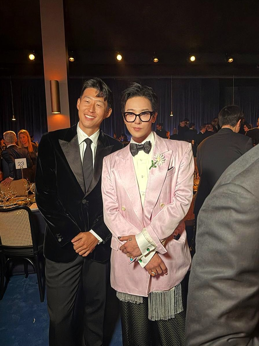 지드래곤, 손흥민과 LA서 만났다..'월클'들의 만남