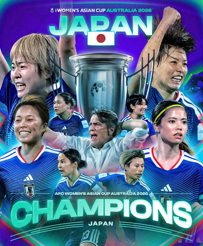 Poster commemorating Japan's 2026 AFC U-20 Women's Asian Cup victory. /Photo=Archive from AFC Women's Football SNS