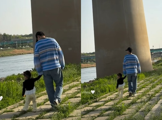 이다인, 둘째 임신 7개월 태교 근황..이승기♥딸 손잡고 한강 산책 포착 [스타이슈]