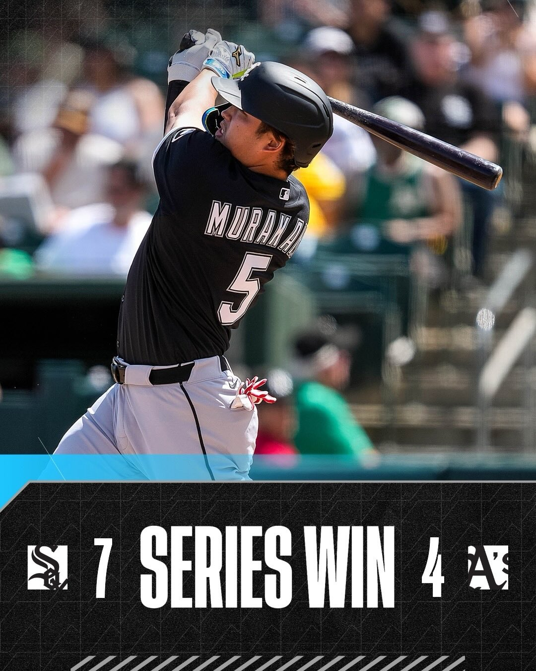 Vào ngày 20, Chicago White Sox Murakami Munetaka đã đánh một cú homerun trong trận đấu với Athletic tại Công viên sức khỏe Sacramento Sutter, California, Hoa Kỳ. /Ảnh = SNS chính thức của White Sox Chicago