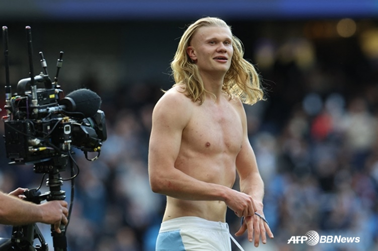 マンチェスター·シティのFW、エリング·ホラン。 /AFPBBNews=ニュース1