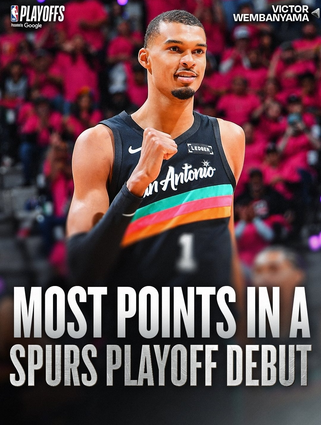 Victor Wembanyama. /Ảnh = Dịch vụ mạng lưới quan hệ xã hội chính thức (SNS) của NBA