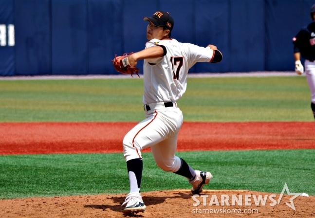 釜山工業高校のクァク·ドヒョン。 /写真=釜山工業高校野球部提供