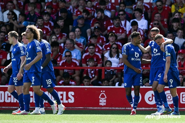 Leicester City players in action. /AFPBBNews=NEWS1