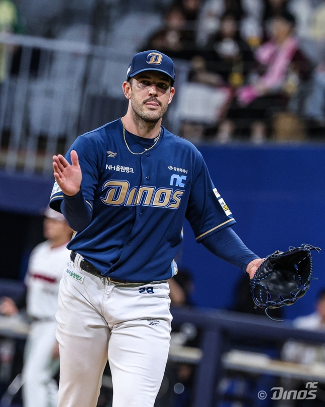 Hình ảnh của Bergen trong trận đấu với Kirum vào ngày 21. /Ảnh = NC Dinos